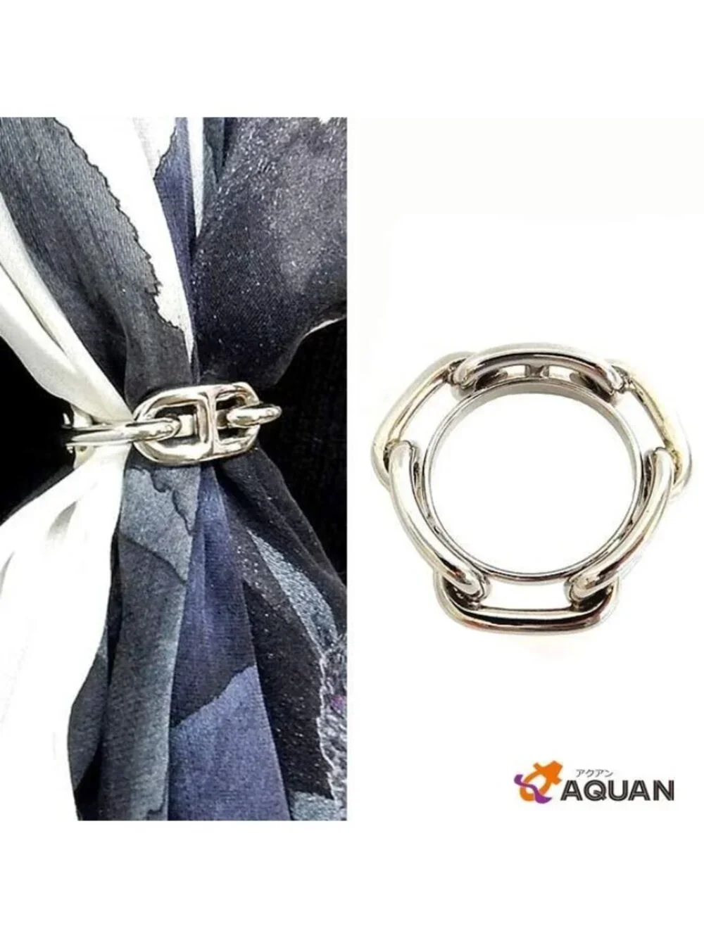 Hermes Chaine D'ancre Scarf Ring Silver - Picture 2 of 3